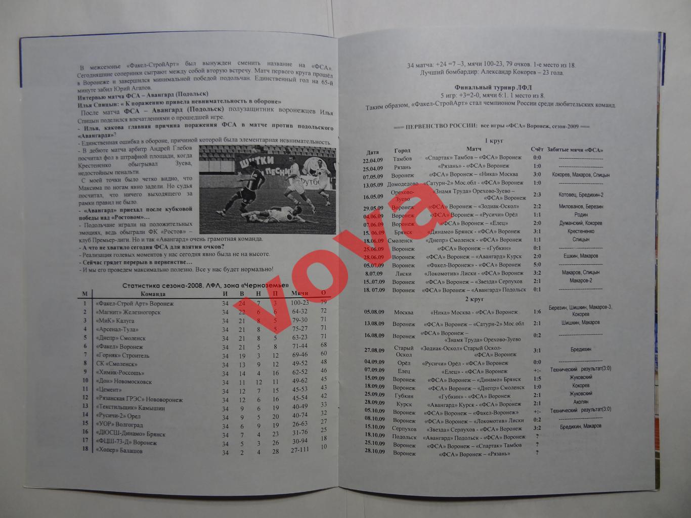 18.10.2009г.Первенство России.Авангард(Подольск)-Факел-Строй Арт(Воронеж) 2