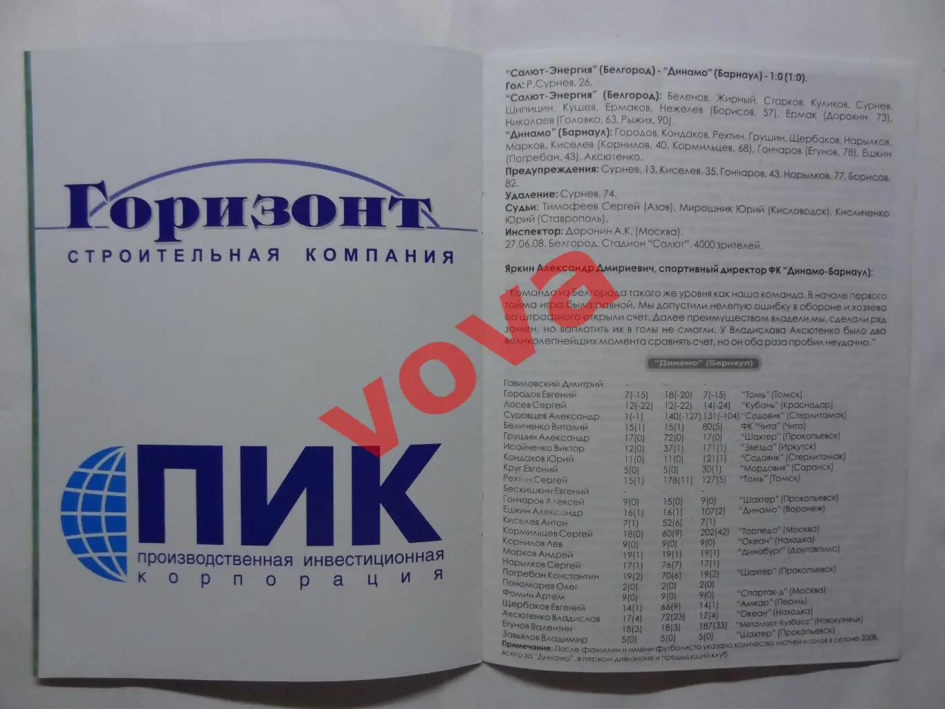 05.07.2008г.Первенство России.I дивизион.Динамо(Барнаул)-Витязь(Подольск) 5
