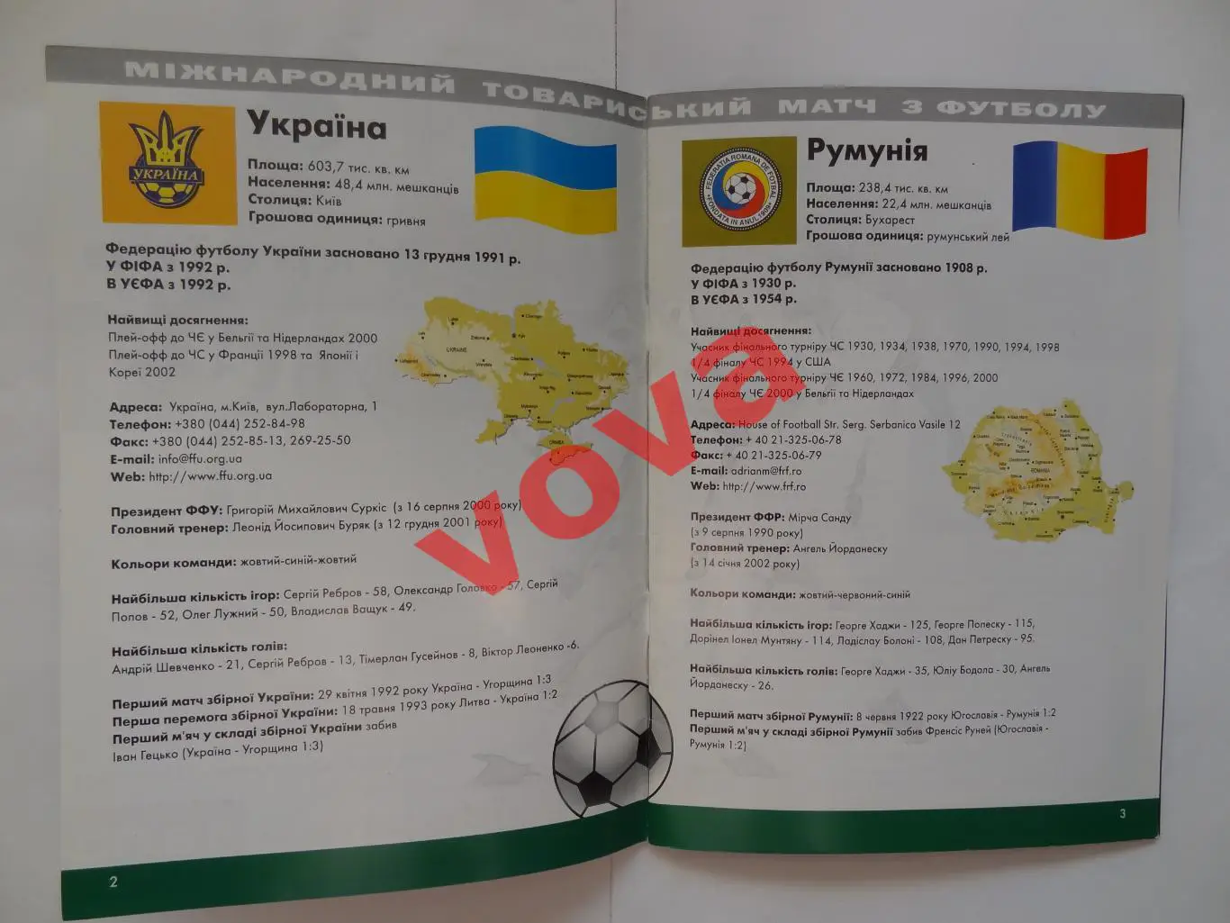20.08.2003г.Товарищеский матч сборных команд по футболу.Украина-Румыния 1