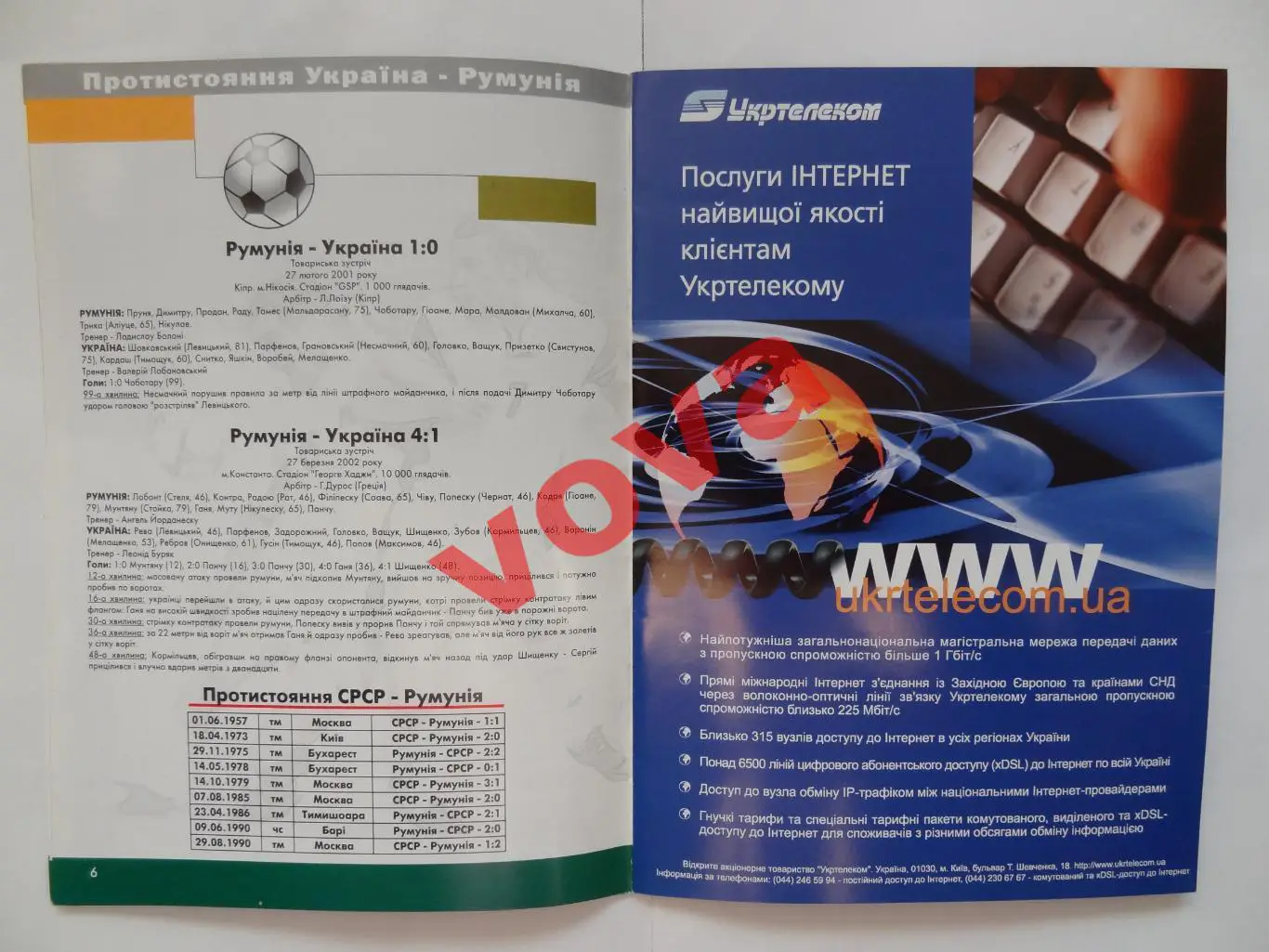 20.08.2003г.Товарищеский матч сборных команд по футболу.Украина-Румыния 3