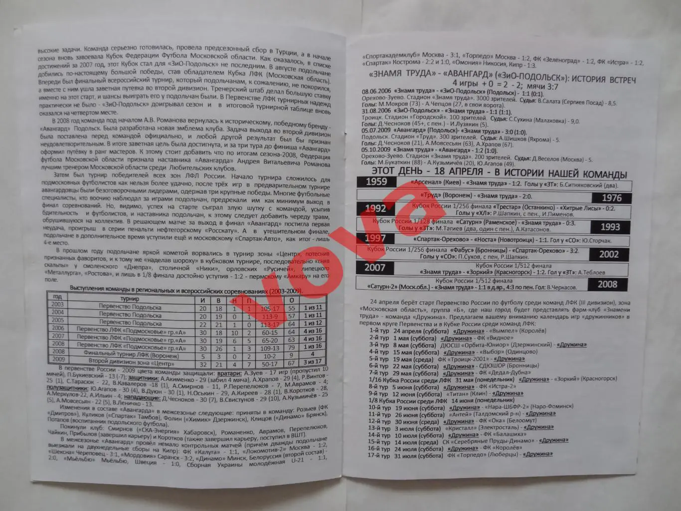 18.04.2010г.II дивизион.Знамя Труда(Орехово-Зуево)-Авангард(Подольск) 4