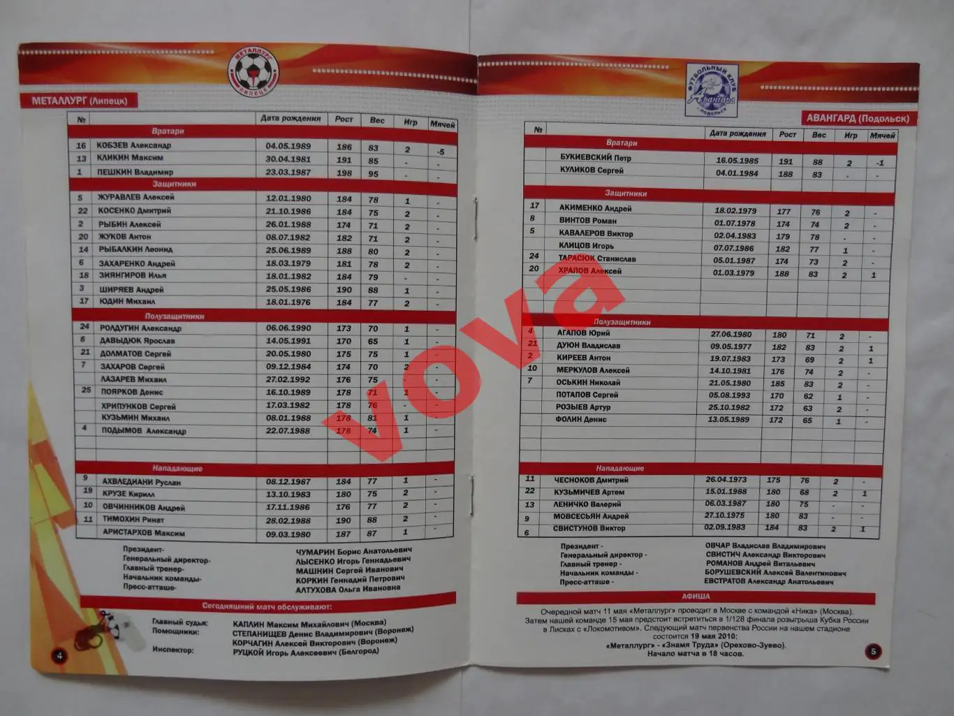 04.05.2010г.Первенство России.II дивизион.Металлург(Липецк)-Авангард(Подольск) 2