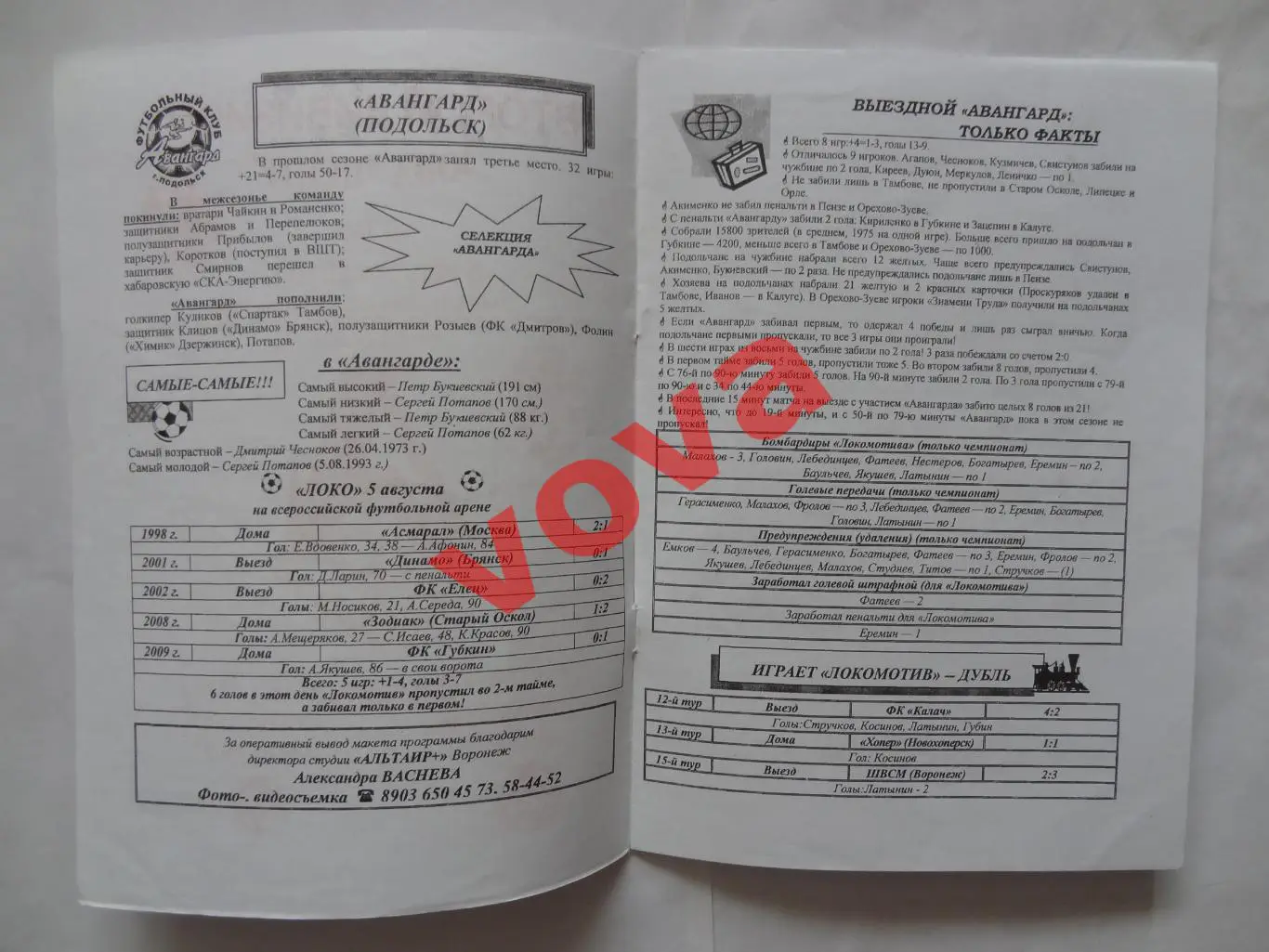 05.08.2010г.Первенство России.II дивизион.Локомотив(Лиски)-Авангард(Подольск) 1