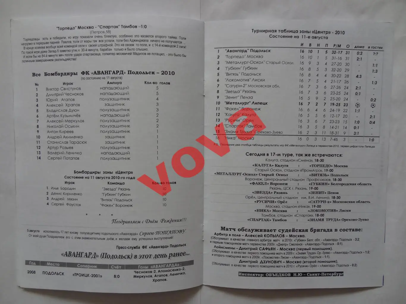 11.08.2010г.Первенство России.II дивизион.Авангард(Подольск)-Металлург(Липецк) 6