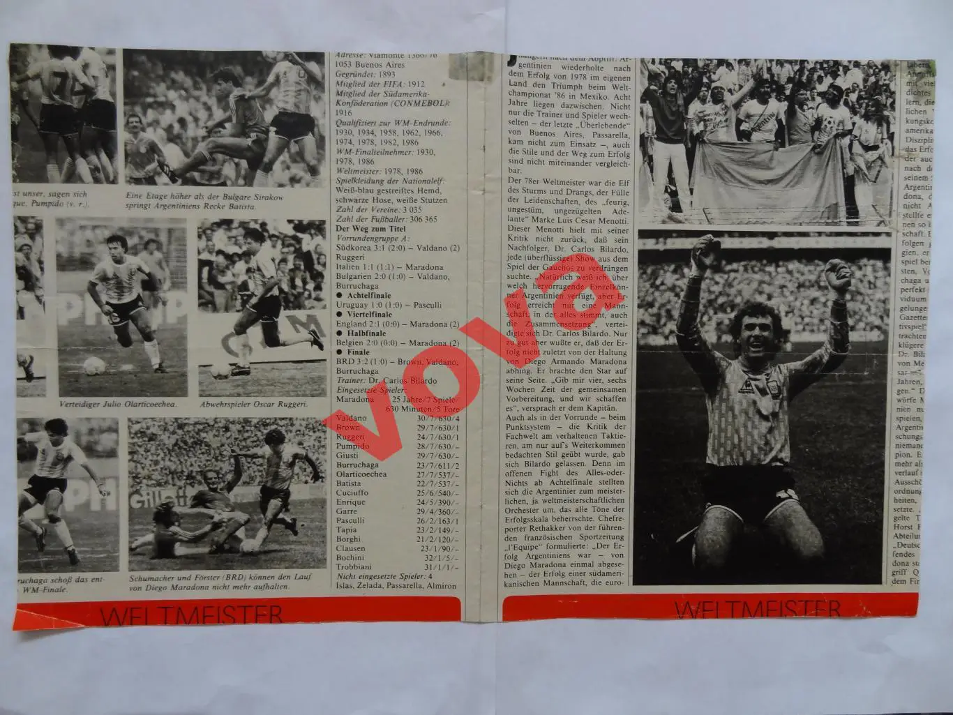 1986г.Сборная Аргентина 1