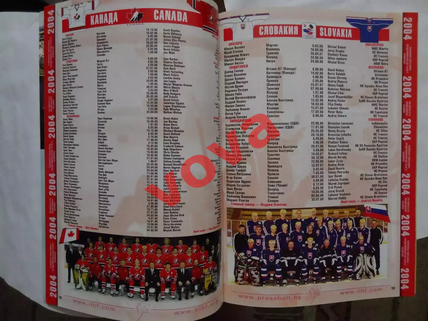 08-18.04.2004г. Юниорский Чемпионат Мира по хоккею с шайбой.U-18.Россия,Беларусь 2