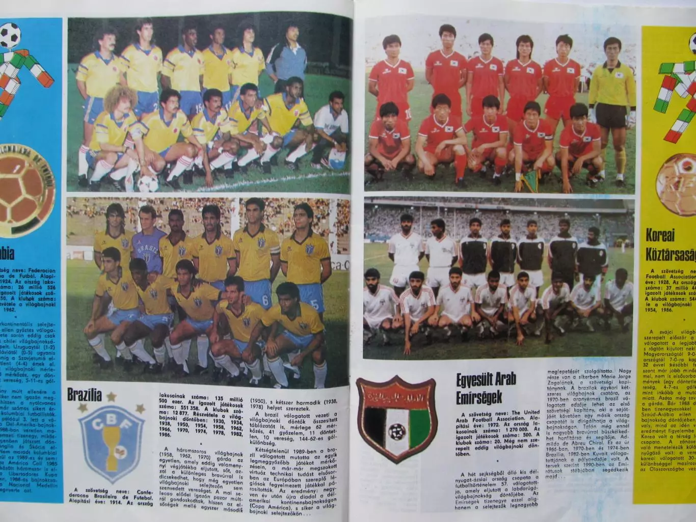 Журнал KEPES SPORT № 50-52 1989г. Постеры команд-участниц ЧМ 1990 5