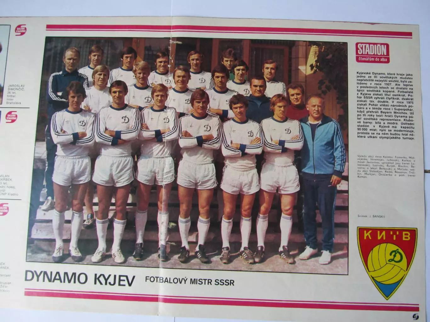 Постер Динамо (К) из журнала Stadion/Стадион 1977г