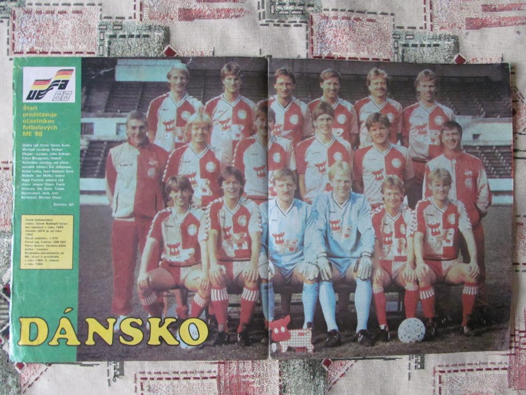 Старт (ЧССР) 1988 год, постер сб.Дании - участник финального турнира ЧЕ-1988
