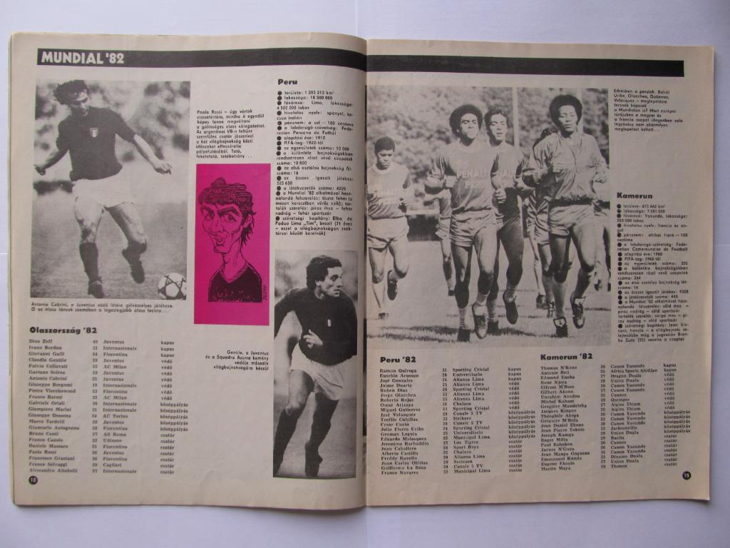 Журнал Кепеш шпорт №24 1982, Представление участников ЧМ-82 3