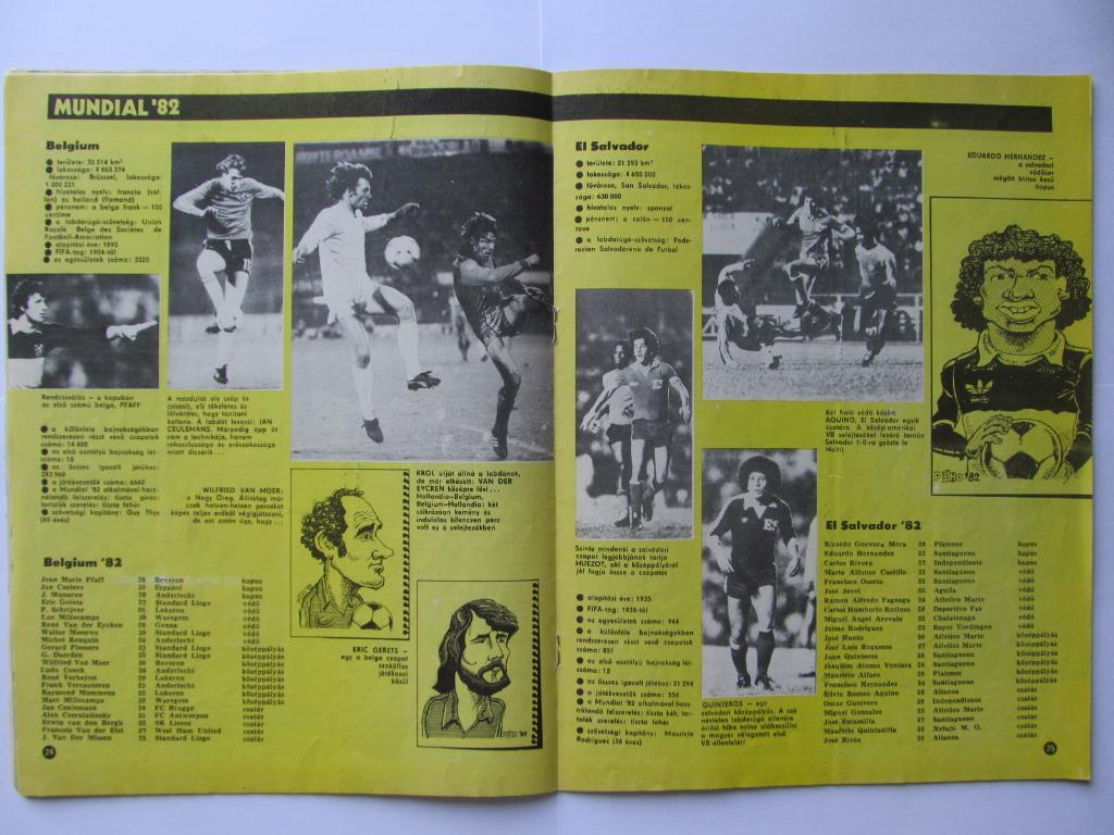 Журнал Кепеш шпорт №24 1982, Представление участников ЧМ-82 5