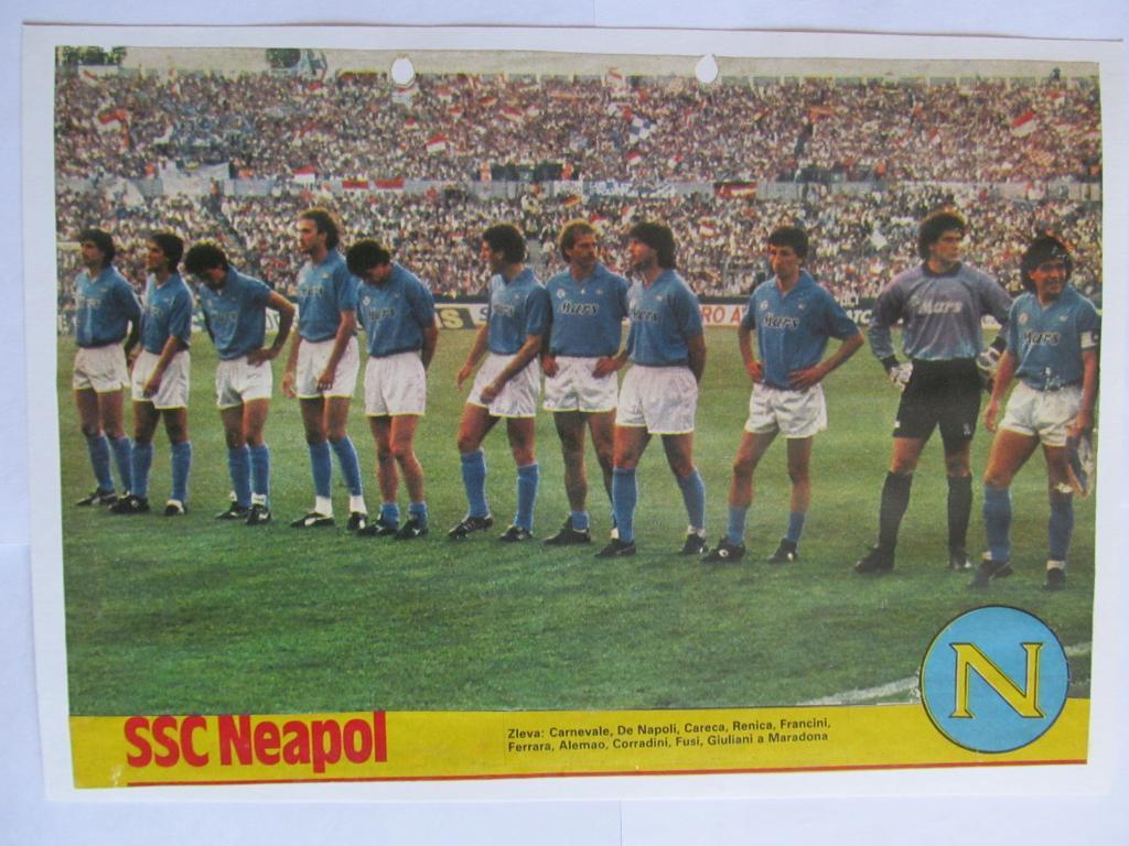 Постер Наполи (Италия) из журнала Stadion/Стадион 1989г
