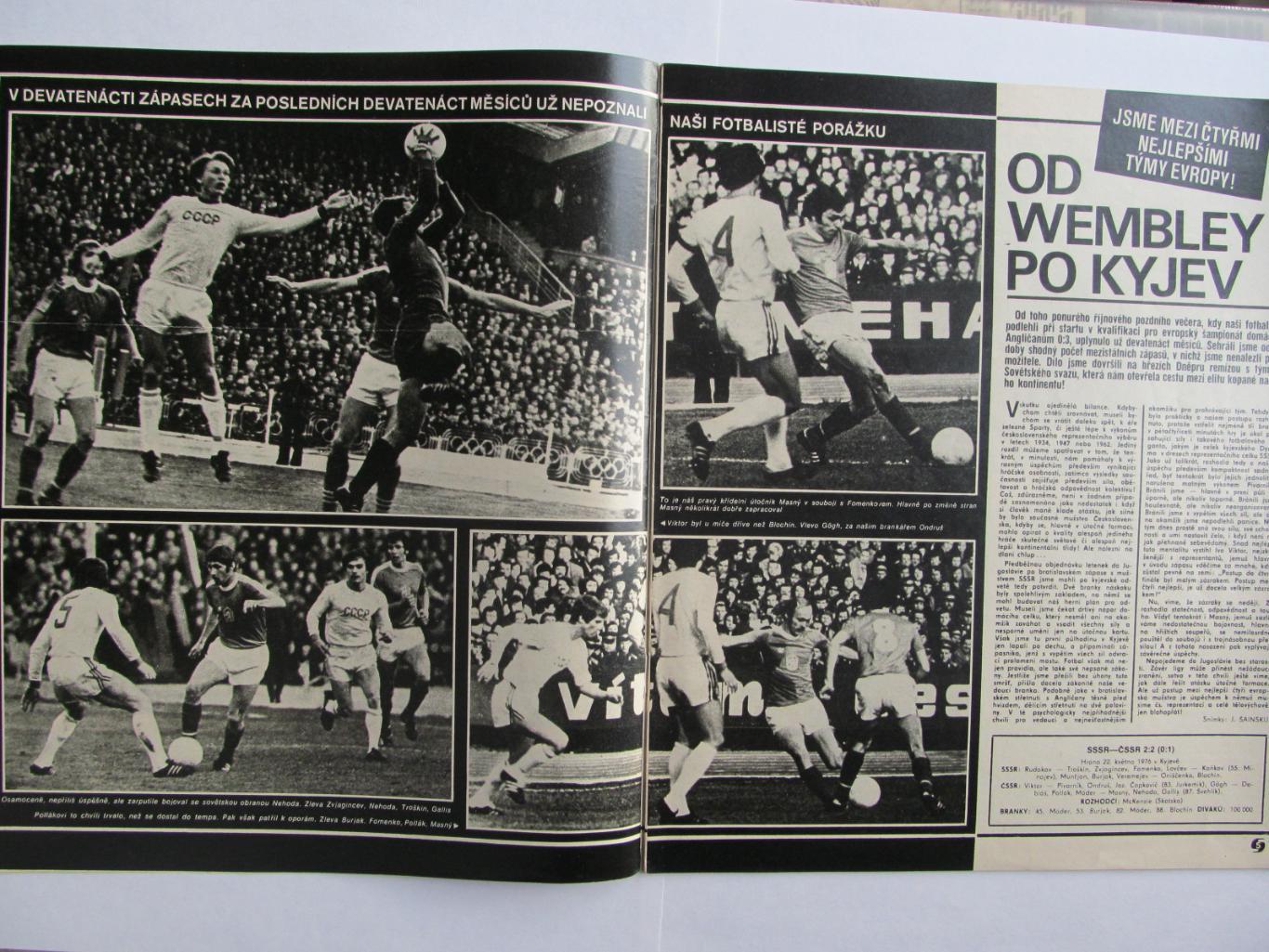 Журнал Стадион (ЧССР) 1976 год №23 Постер Руда Звезда 2