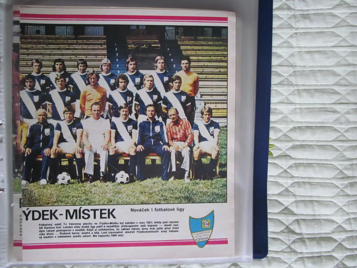 Постер Фридек Мистек из журнала Stadion/Стадион 1976г