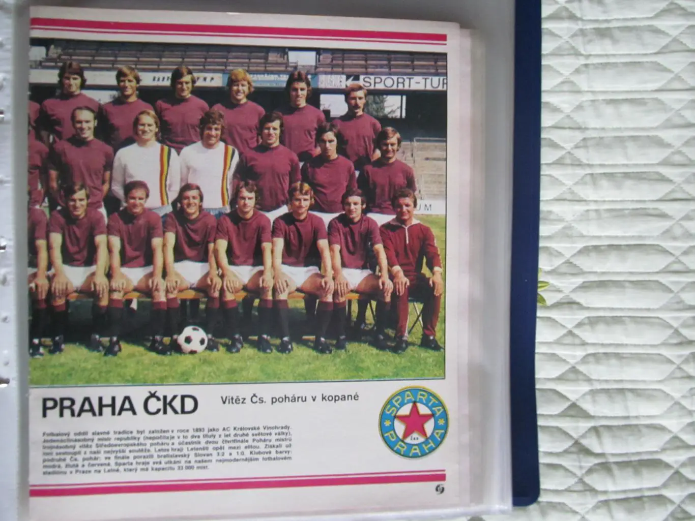 Постер Спарта из журнала Stadion/Стадион 1976г