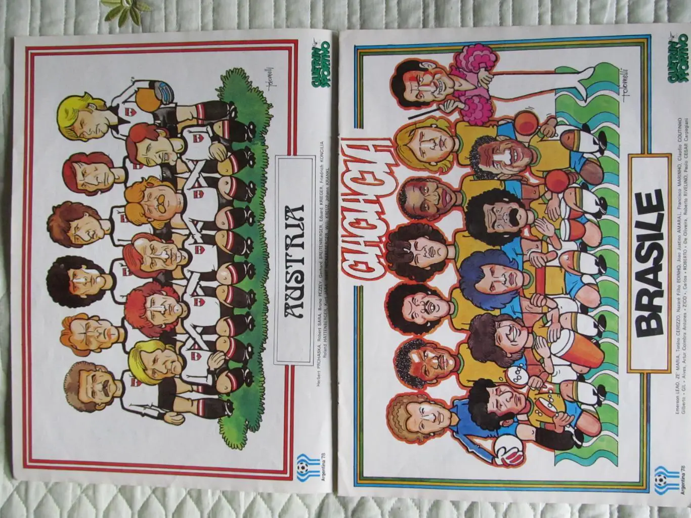 Guerin sportivo 1978, Постеры-шаржи сборных к ЧМ 1978 1