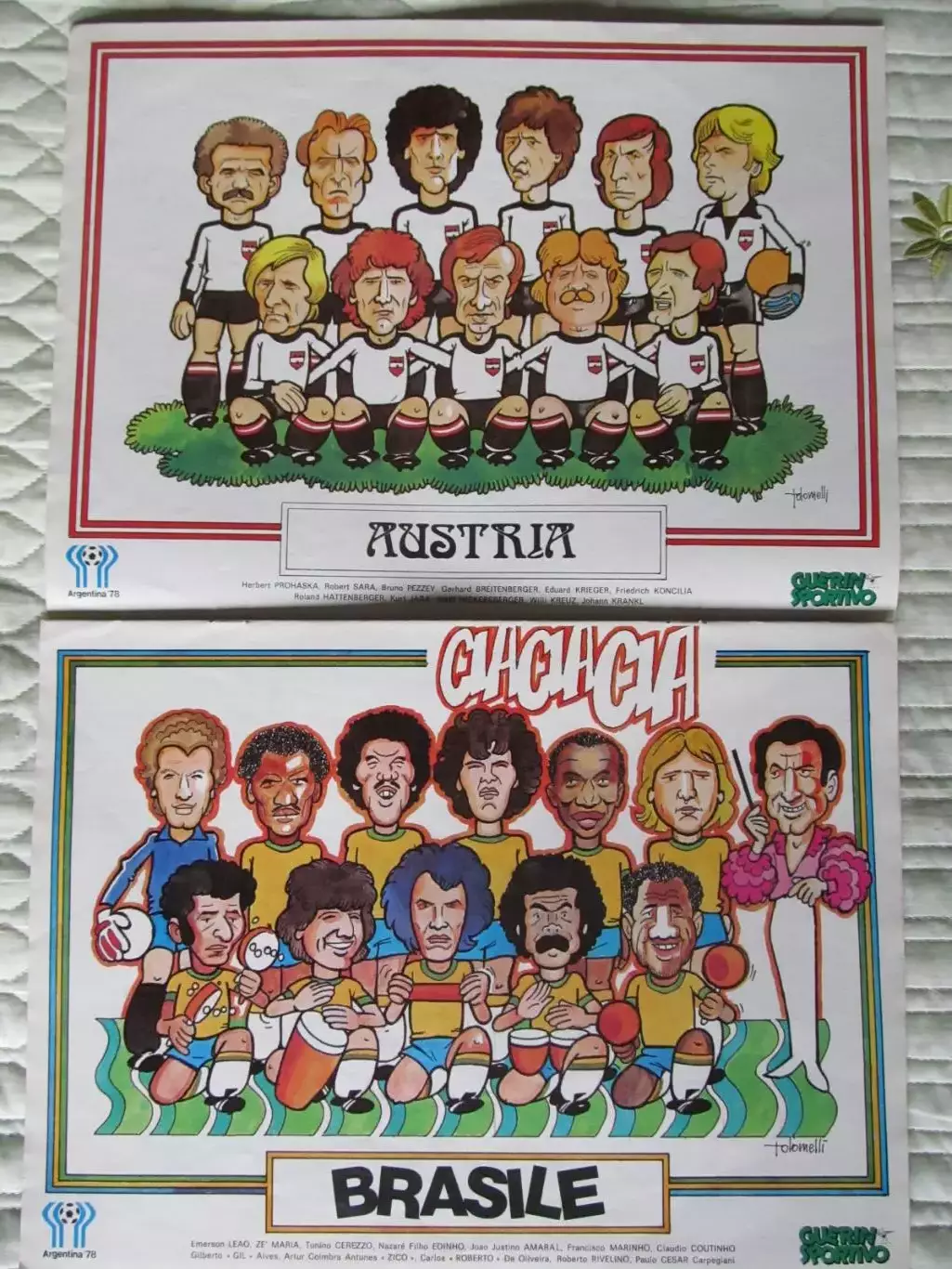 Guerin sportivo 1978, Постеры-шаржи сборных к ЧМ 1978 1
