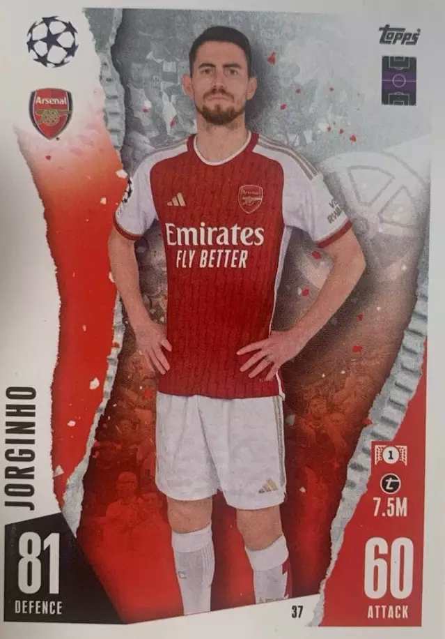 Карточка Jorginho/Жоржиньо Челси, Арсенал,Фламенго,Наполи Лига Чемпионов 2023/24