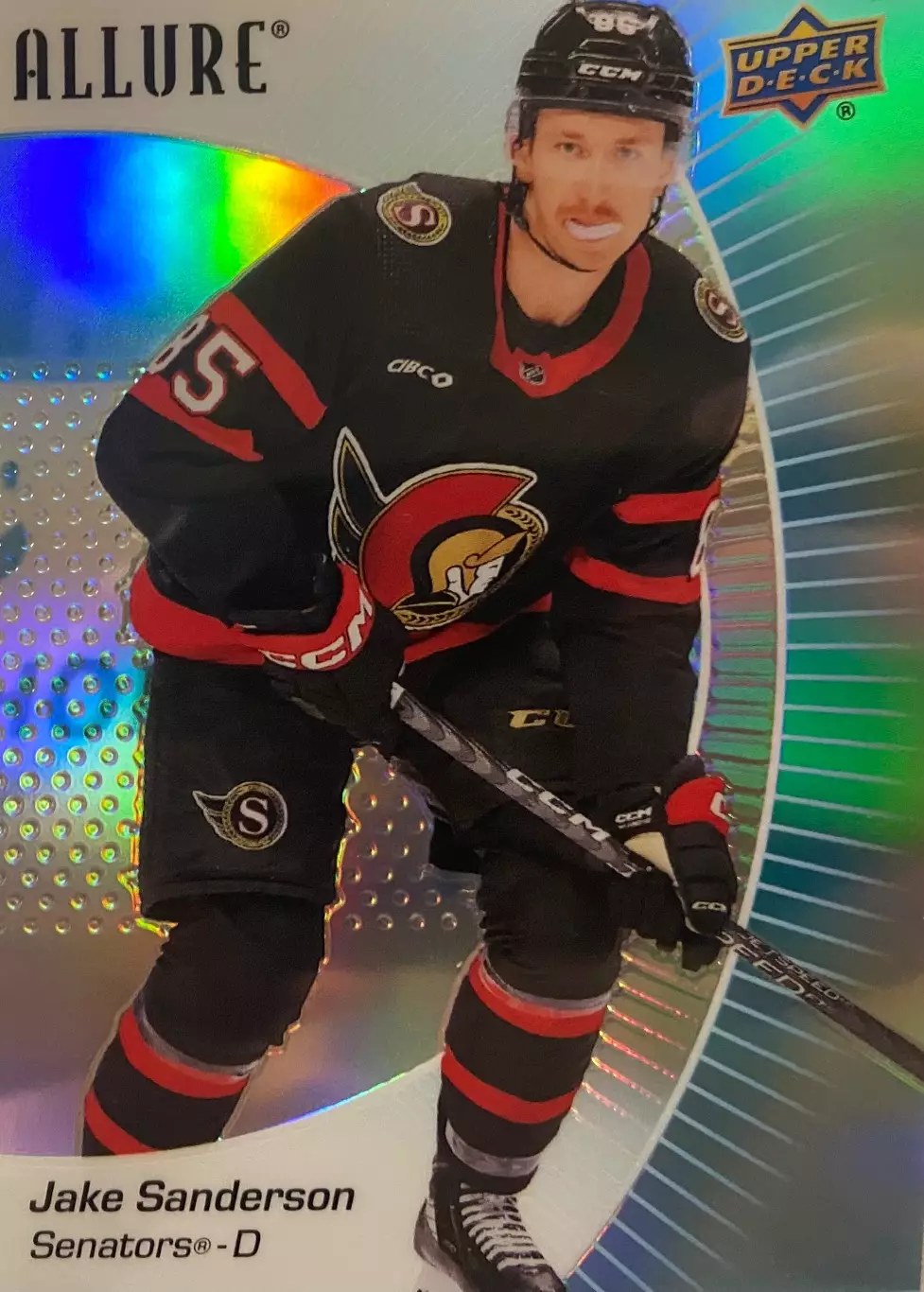 Карточка Jake Sanderson-Джейк Сэндерсон Ottawa Senators-Оттава Сенаторз НХЛ/NHL