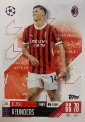 Футбол. Карточка Tijjani Reijnders/Тиджани Рейндерс Милан Лига Чемпионов 2024-25