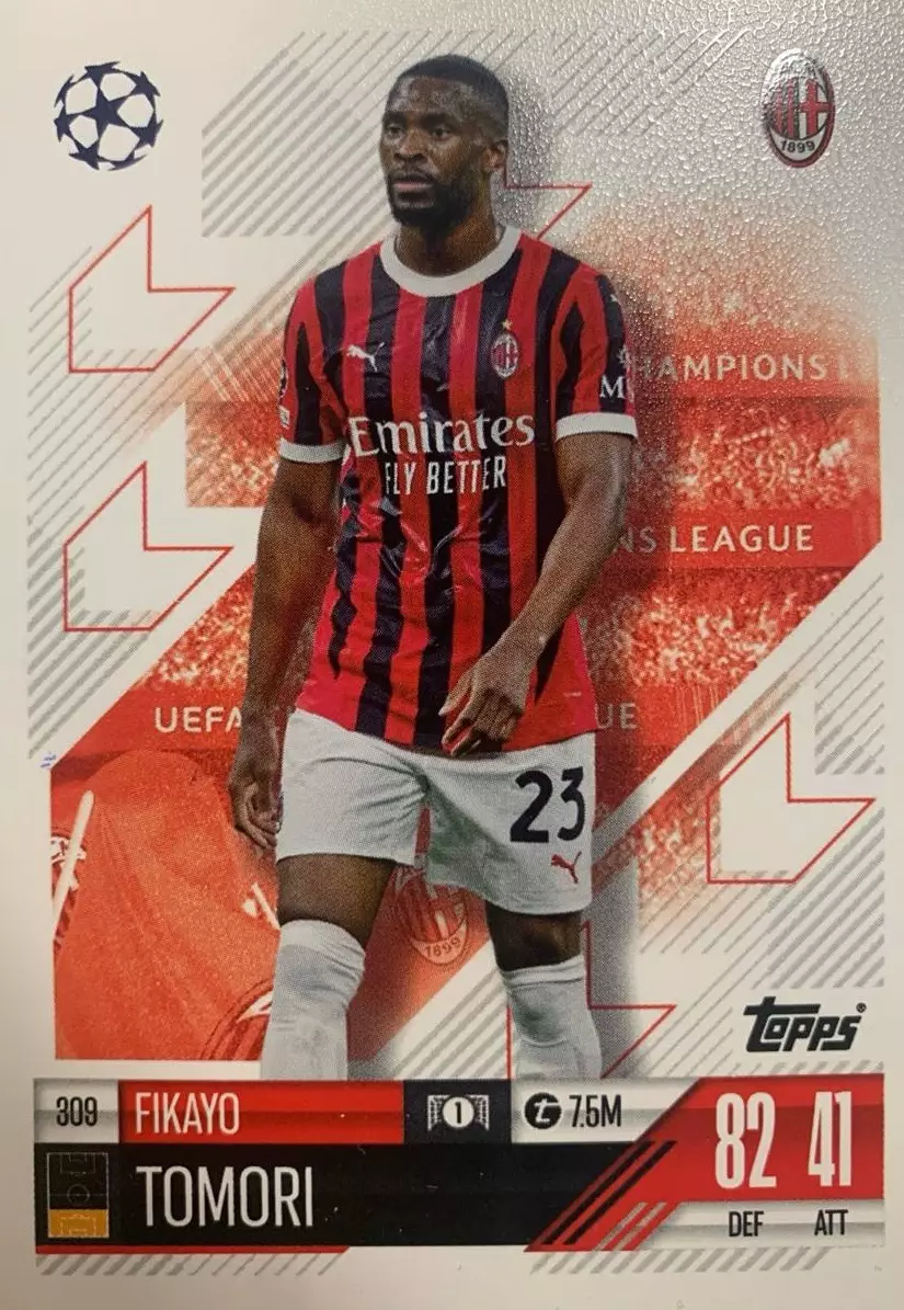 Футбол. Карточка Fikayo Tomori/Фикайо Томори Милан, Челси Лига Чемпионов 2024/25