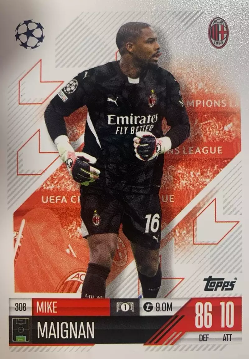 Футбол. Карточка Майк Меньян Милан, Лилль, ПСЖ Лига Чемпионов 2024-25 TOPPS