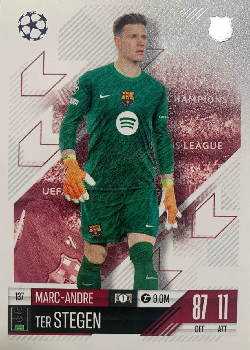 Футбол. Карточка Марк-Андре тер Штеген Барселона Лига Чемпионов 2024-25 TOPPS