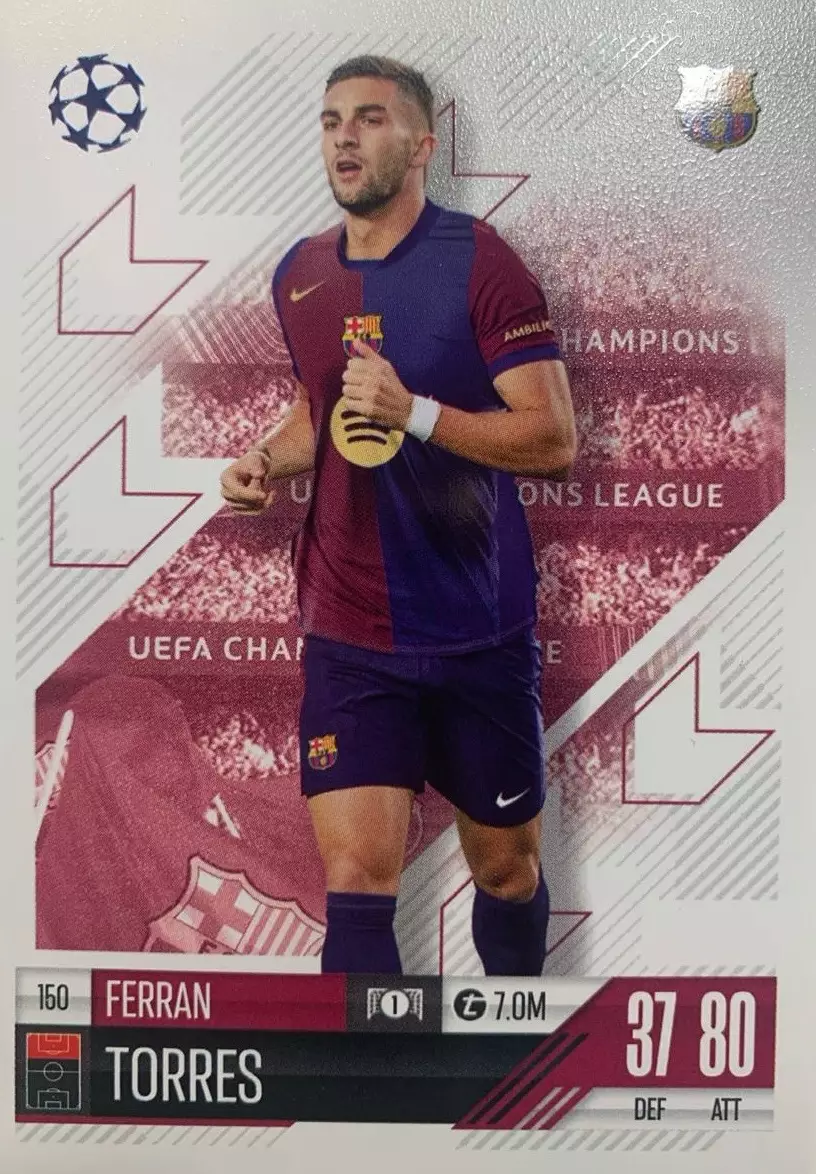 Карточка Ферран Торрес Барселона,Манчестер Сити, Валенсия Лига Чемпионов 2024-25