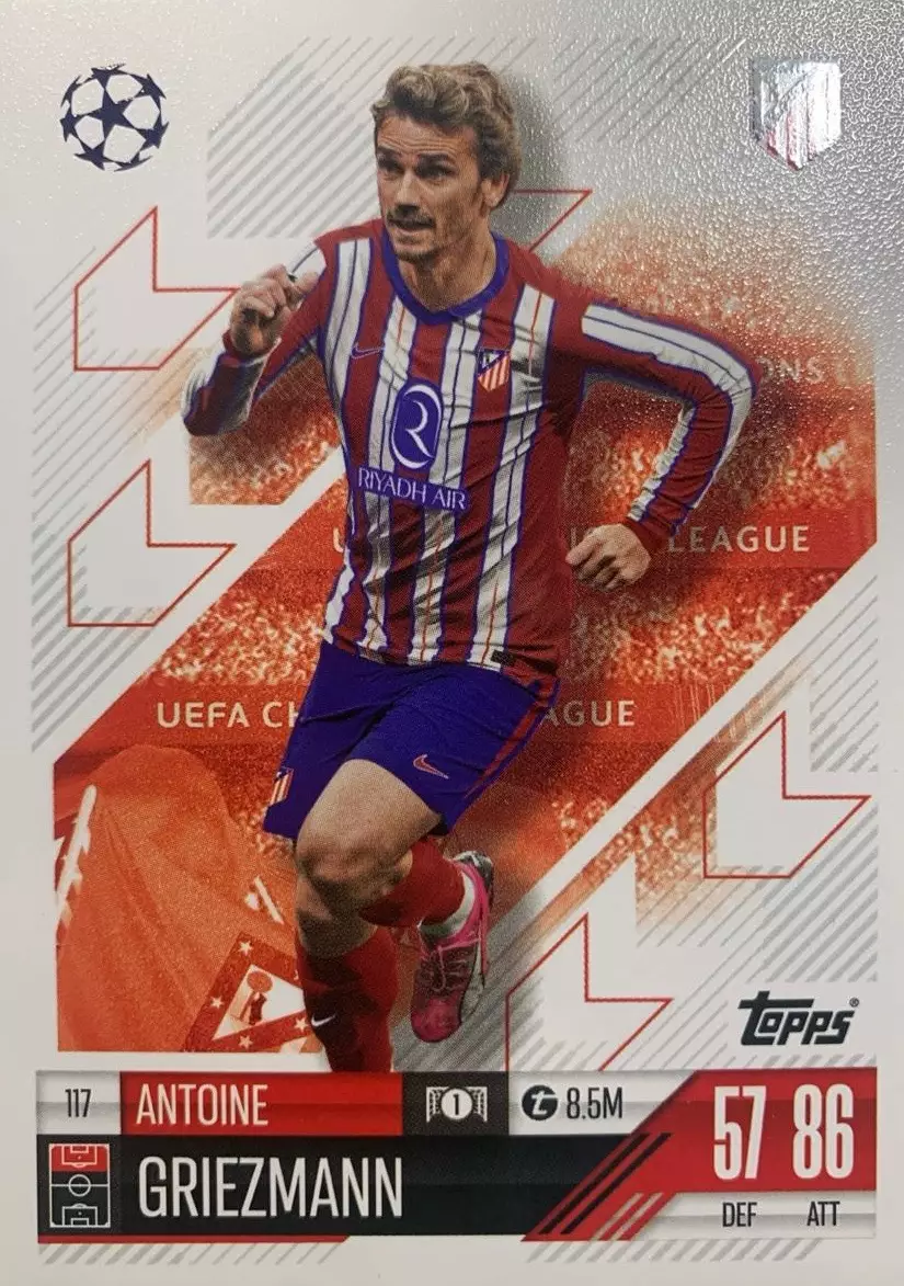 Футбол Карточка Антуан Гризманн Атлетико Мадрид,Барселона Лига Чемпионов 2024-25