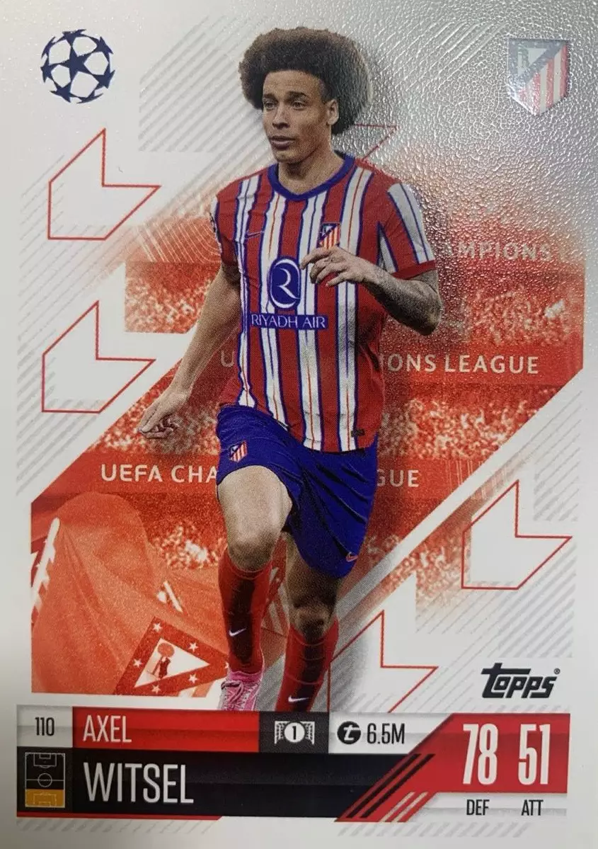Футбол. Карточка Аксель Витсель Атлетико Мадрид, Зенит Лига Чемпионов 2024-25