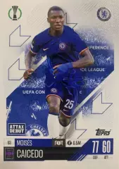 Футбол. Карточка Мойсес Кайседо Челси, Брайтон Лига Чемпионов 2024-25 TOPPS