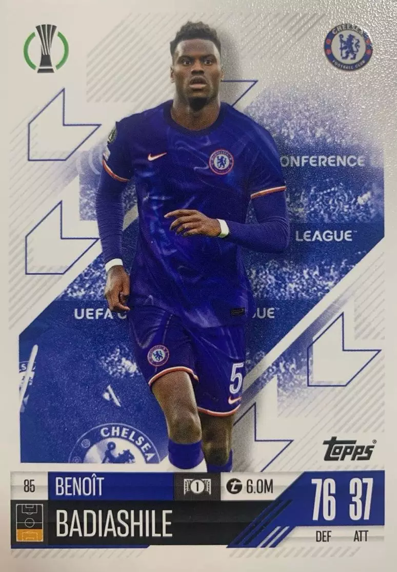 Футбол. Карточка Бенуа Бадьяшиль Челси, Монако Лига Чемпионов 2024-25 TOPPS