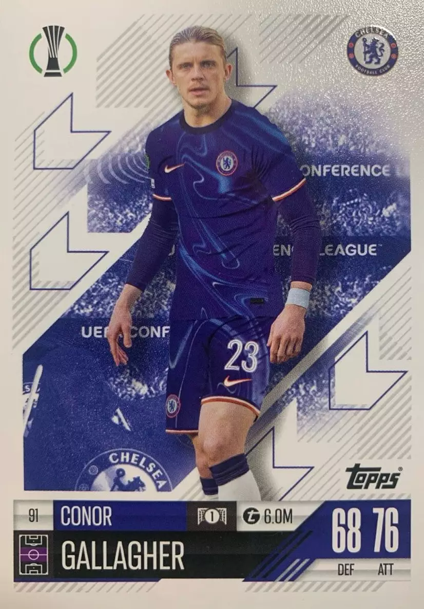 Футбол. Карточка Конор Галлахер Челси, Атлетико Мадрид Лига Чемпионов 2024-25