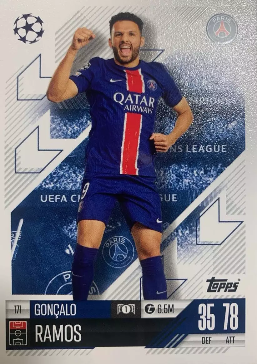 Футбол. Карточка Гонсалу Рамуш Пари Сен-Жермен/ПСЖ Лига Чемпионов 2024-25 TOPPS
