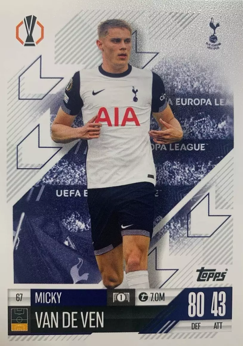 Карточка Микки ван де Вен Тоттенхэм Хотспур, Вольфсбург Лига Европы 2024-25
