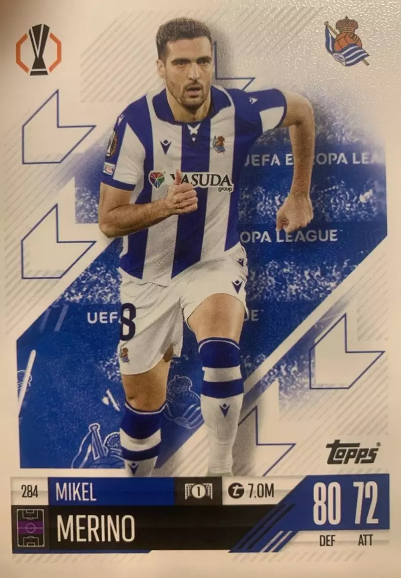 Футбол. Карточка Микель Мерино Реал Сосьедад Лига Европы 2024-25 TOPPS