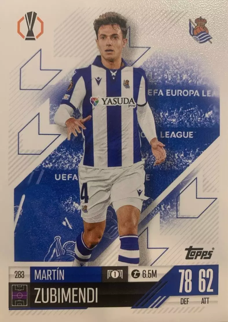 Футбол. Карточка Мартин Субименди Реал Сосьедад, Арсенал Лига Европы 2024-25
