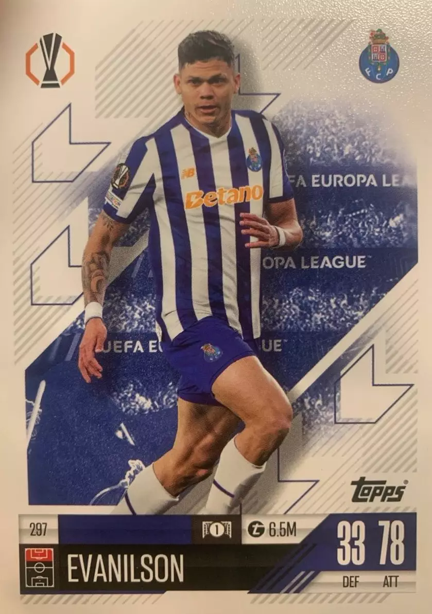 Футбол. Карточка Evanilson/Эванилсон FC Porto/Порту Лига Европы 2024-25 TOPPS