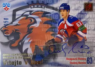 Хоккей. Карточка Ондржей Немец Лев Прага КХЛ/KHL сезон 2012/13 SeReal