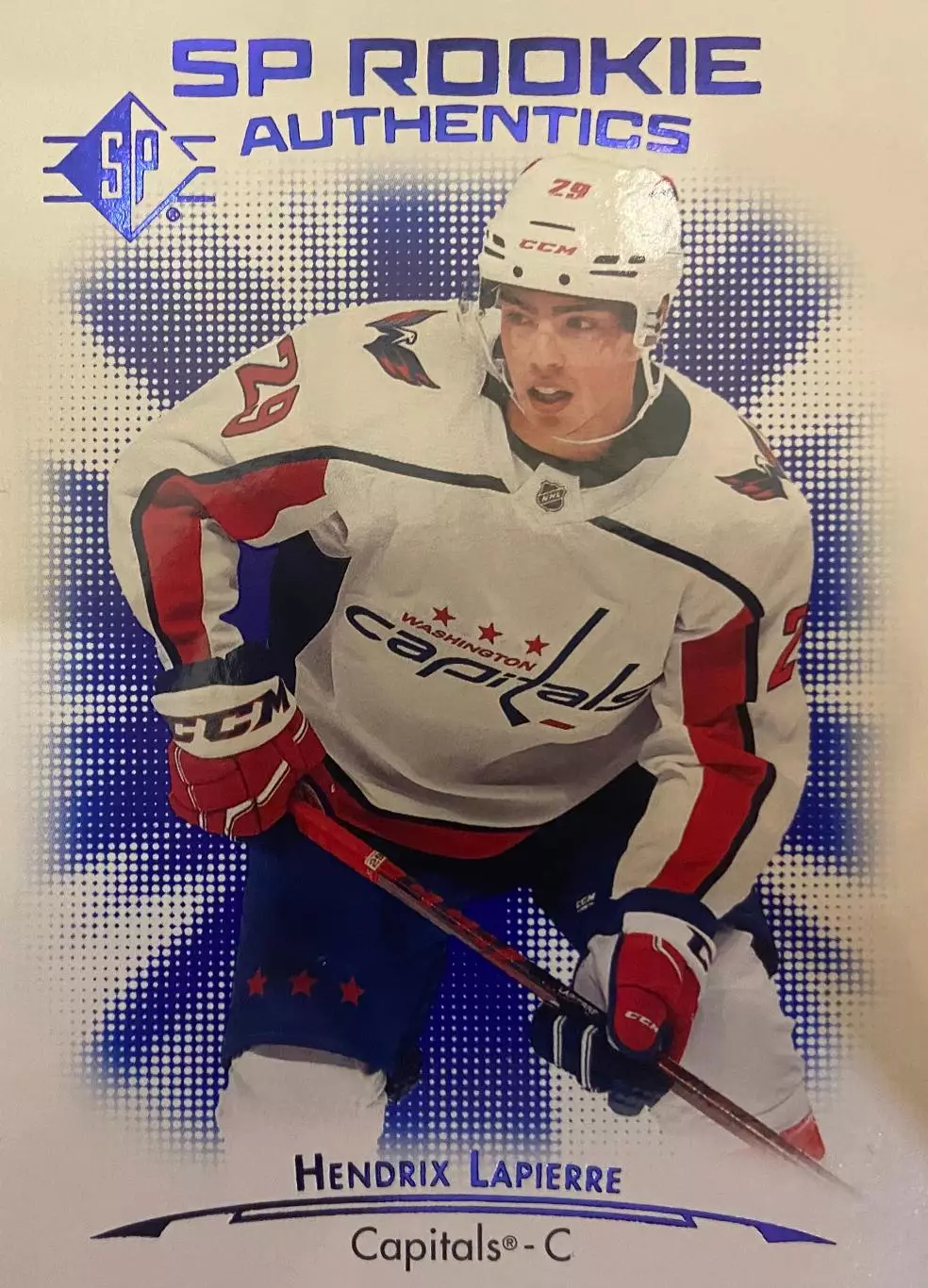 Карточка Hendrix Lapierre-Хендрикс Лапьер Washington Capitals-Вашингтон НХЛ/NHL