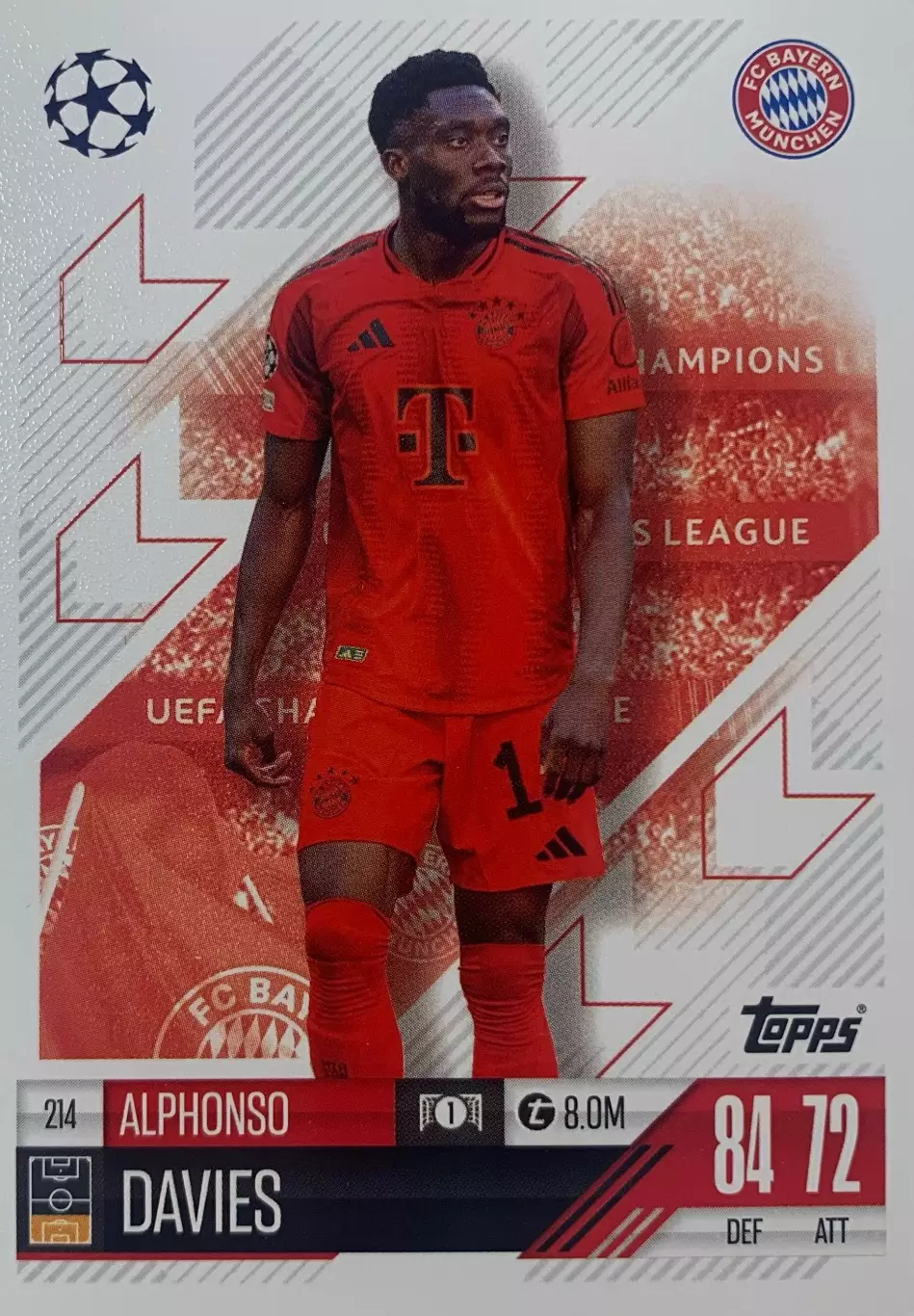 Карточка Alphonso Davies/Альфонсо Дэвис Бавария Мюнхен Лига Чемпионов 2024/25