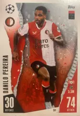 Футбол. Карточка Данило Перейра Фейеноорд, Рейнджерс,Аякс Лига Чемпионов 2023/24