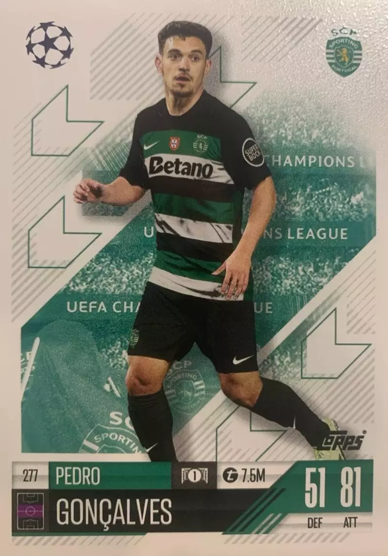 Футбол. Карточка Pedro Goncalves/Педру Гонсалвеш Спортинг Лига Чемпионов 2024-25