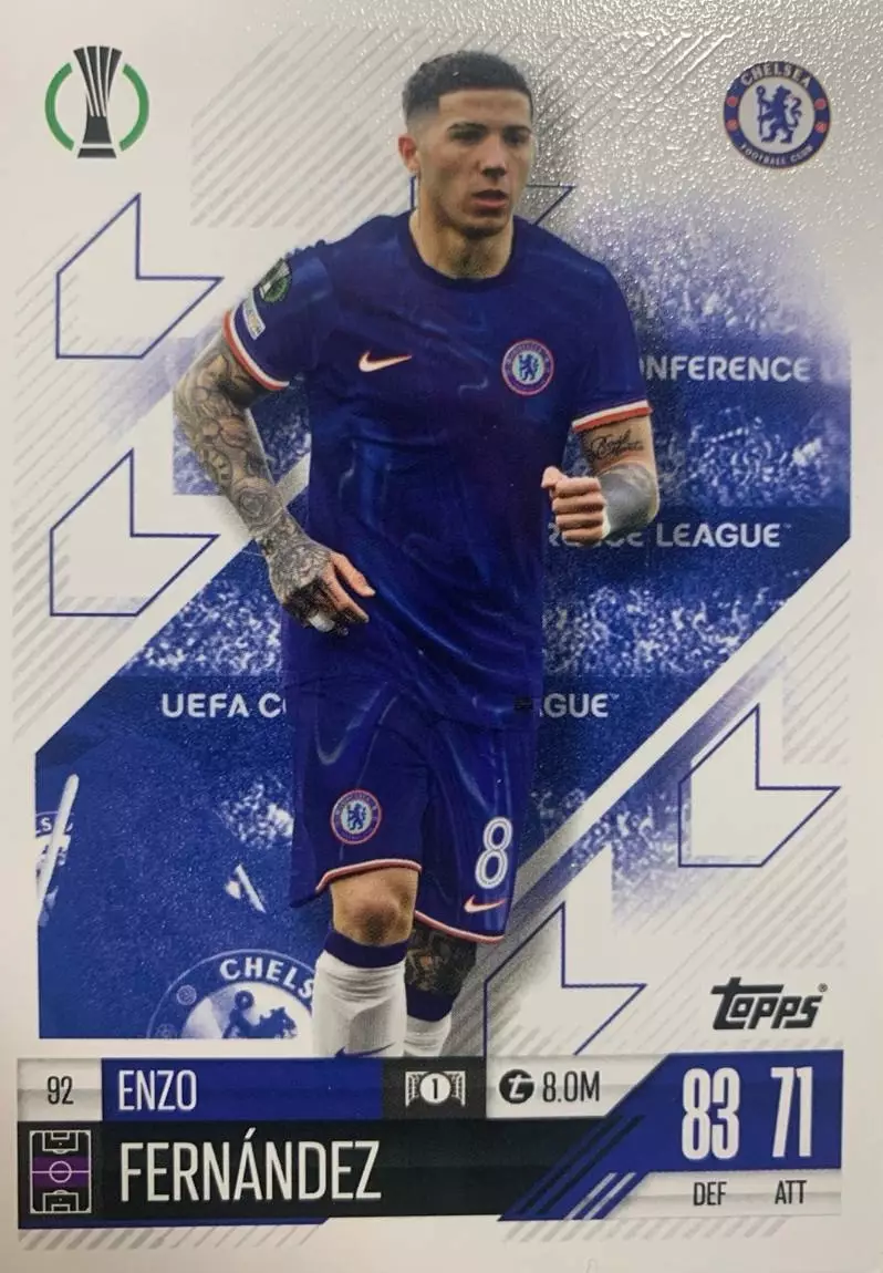 Футбол. Карточка Энцо Фернандес Челси, Бенфика, Ривер Лига Конференций 2024/25