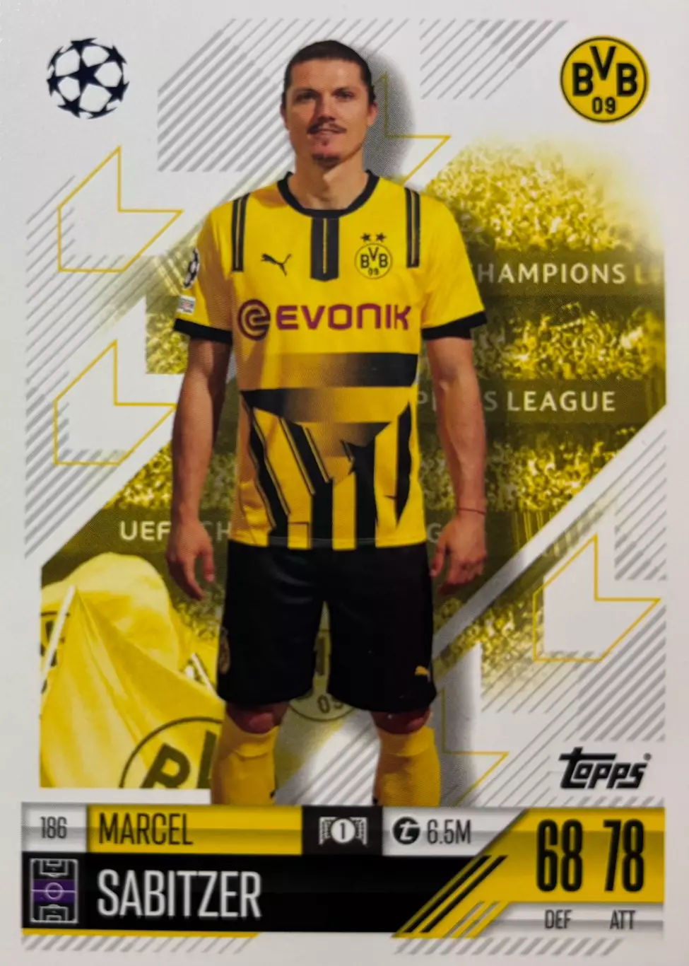 Карточка Марсель Забитцер Боруссия Дортмунд, Бавария Лига Чемпионов 2024/25