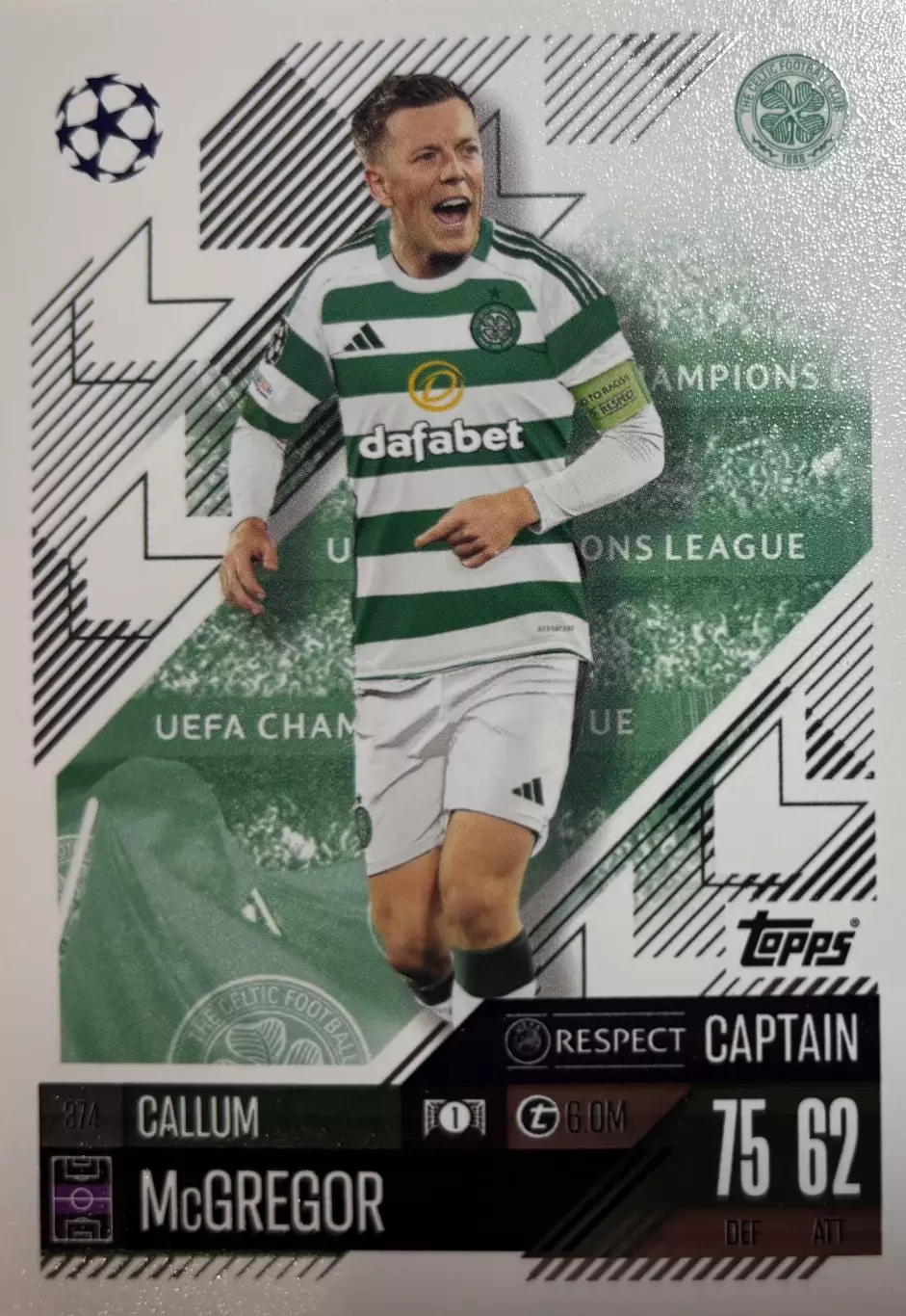 Карточка Callum McGregor/Каллум Макгрегор Селтик Лига Чемпионов 2024/25 TOPPS
