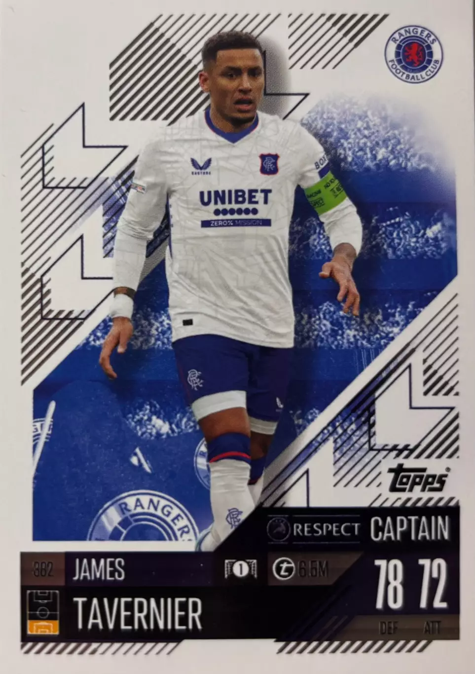 Карточка James Tavernier/Джеймс Тавернье Рейнджерс Лига Чемпионов 2024/25 TOPPS
