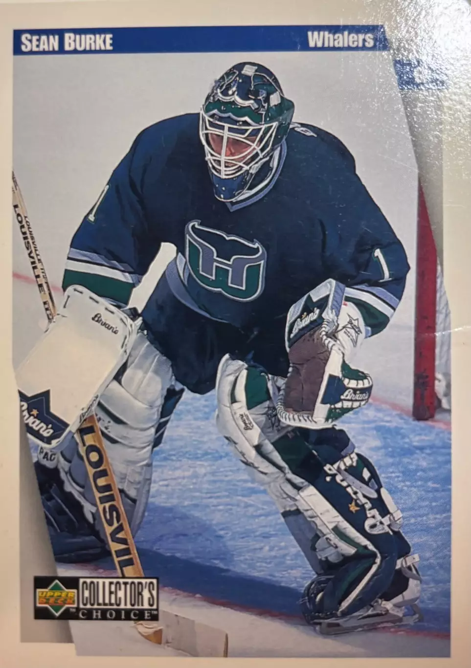 Хоккей. Карточка Sean Burke - Шон Бурк Hartford Whalers-Хартфорд Уэйлерс НХЛ/NHL