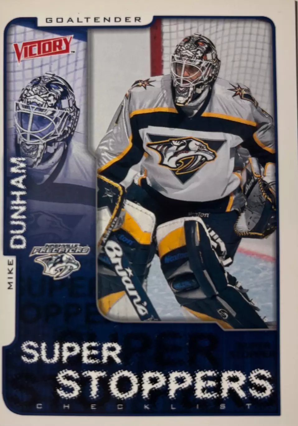 Хоккей. Карточка Mike Dunham - Майк Данхем Nashville Predators - Нэшвилл НХЛ-NHL