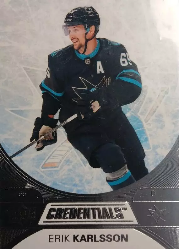 Хоккей. Карточка Erik Karlsson/Эрик Карлссон San Jose Sharks - Сан-Хосе НХЛ/NHL